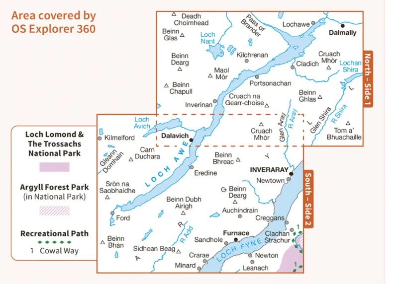 OS Explorer Map 360 - Loch Awe and Inveraray-1